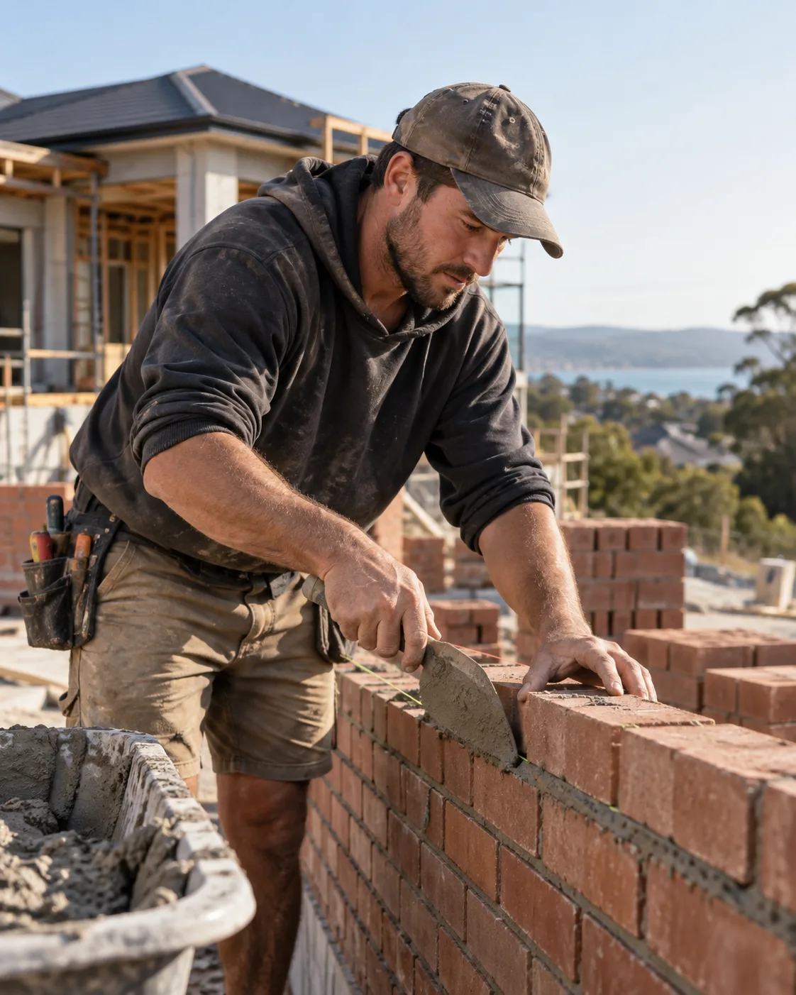 Illustrative photograph showing work in bricklayers